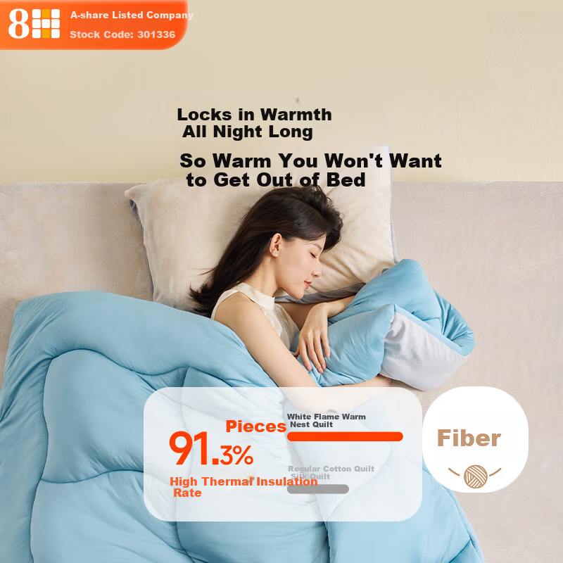 8H Heat-Retaining Antibacterial Class A White Flame Fiber Lazy Quilt Core, Spring And Autumn Comforter 4.1 Jin, 200*230cm, Blue