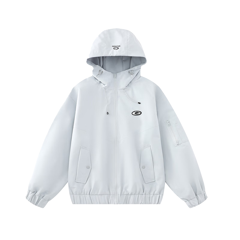 GOLFCROSS [Bestseller] Couple's Dopamine Hooded Jacket with Letter Embroidery Logo, Light Blue, S