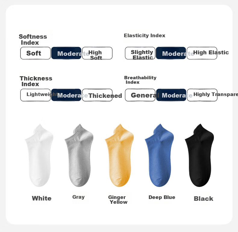 Miiow Disposable Men's Short Socks 6 Pairs Breathable Sweat-Absorbent No-Wash Daily Use for Military Training Travel Business Sports Colorful 11