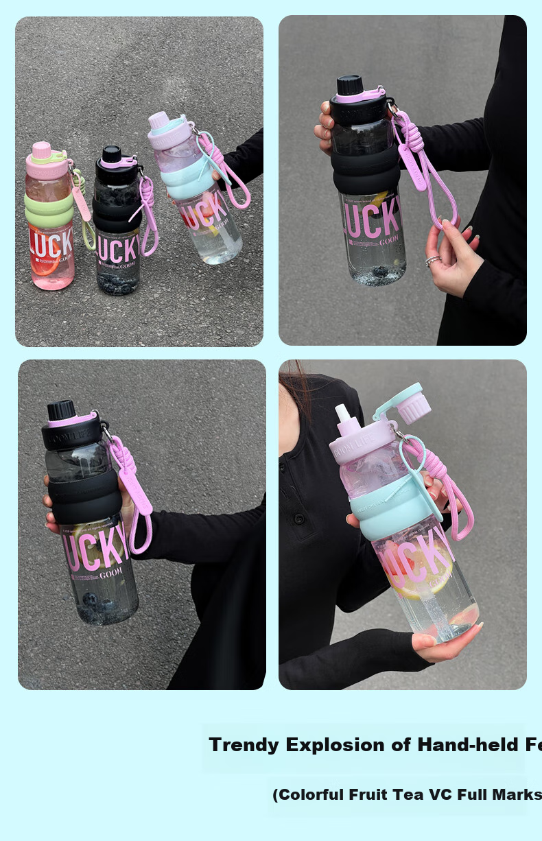 GOOM Large Capacity Lightweight Sports Straw Water Bottle Unisex Fitness Student Portable 850ML White 12