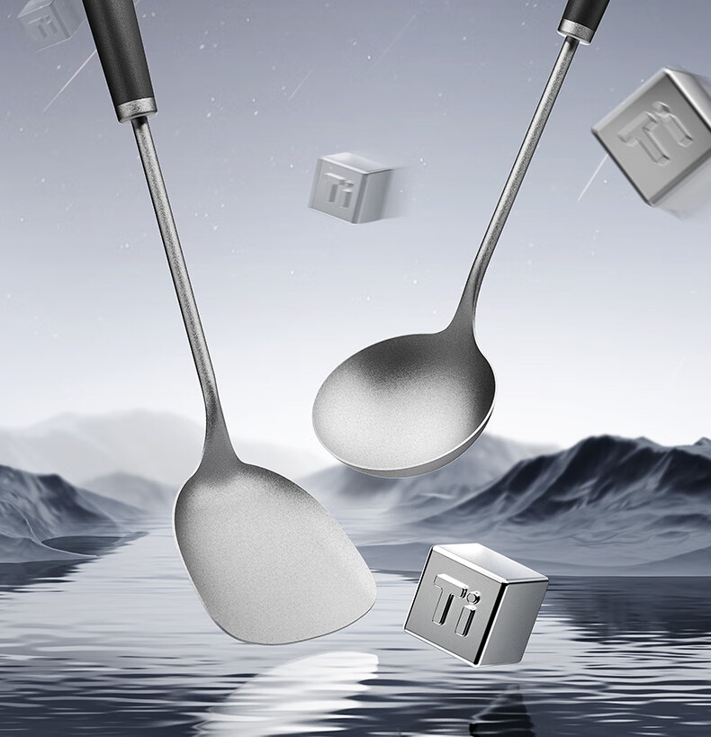 SUPOR 100% Pure Titanium Food Grade Large Soup Ladle Long Handle Thickened Hot Pot Spoon KLB40AX10 2
