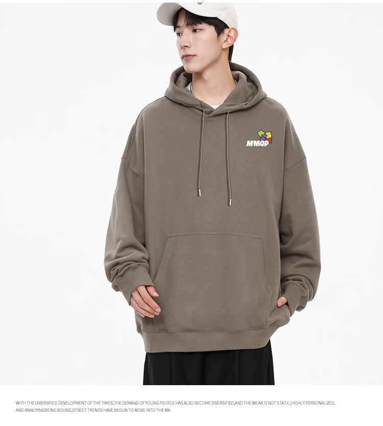 MMOPTOP Trendy Letter Print Sweatshirt for Men, Spring And Autumn Loose Casual Hoodie Top MMWY02 Black 2XL 11