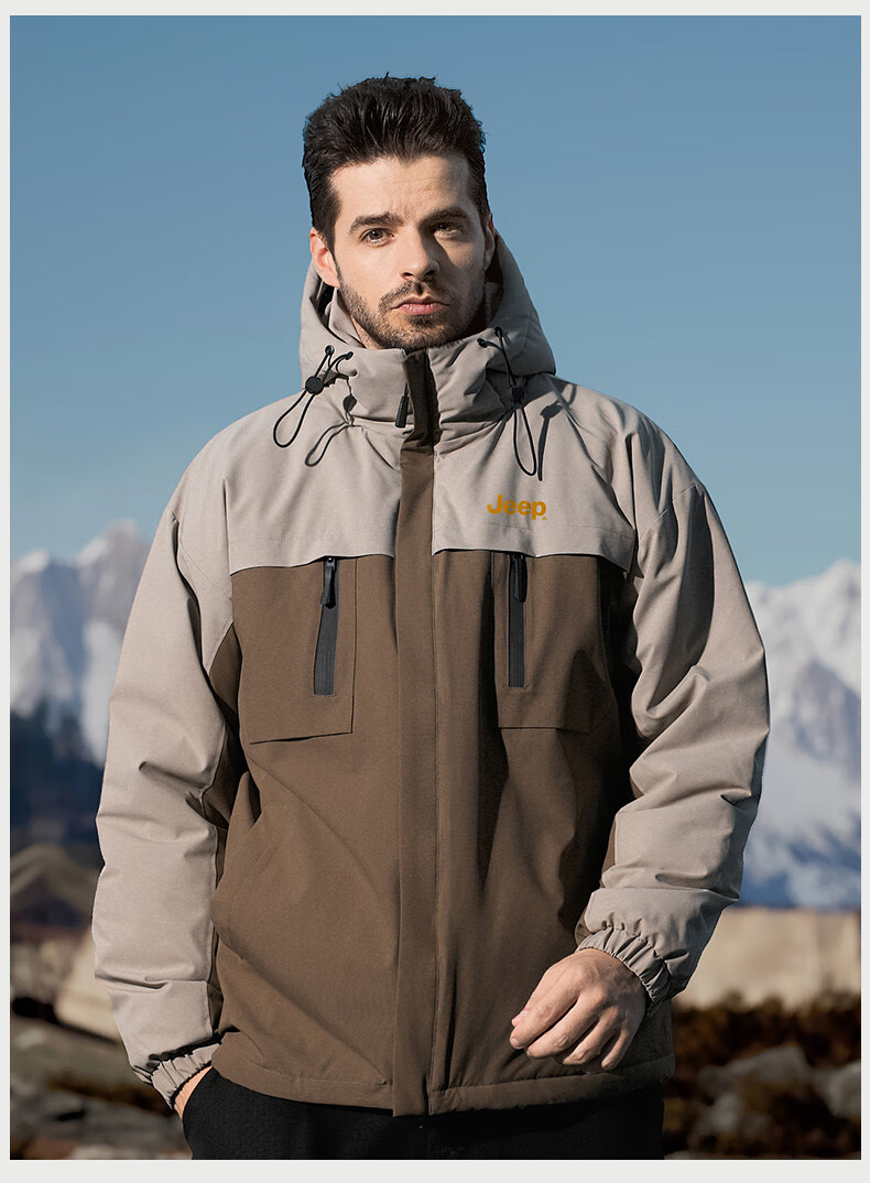 JEEP Men's Casual Thickened Warm Cotton Padded Jacket Winter 2025 New Graphene Windproof Cotton Coat 4