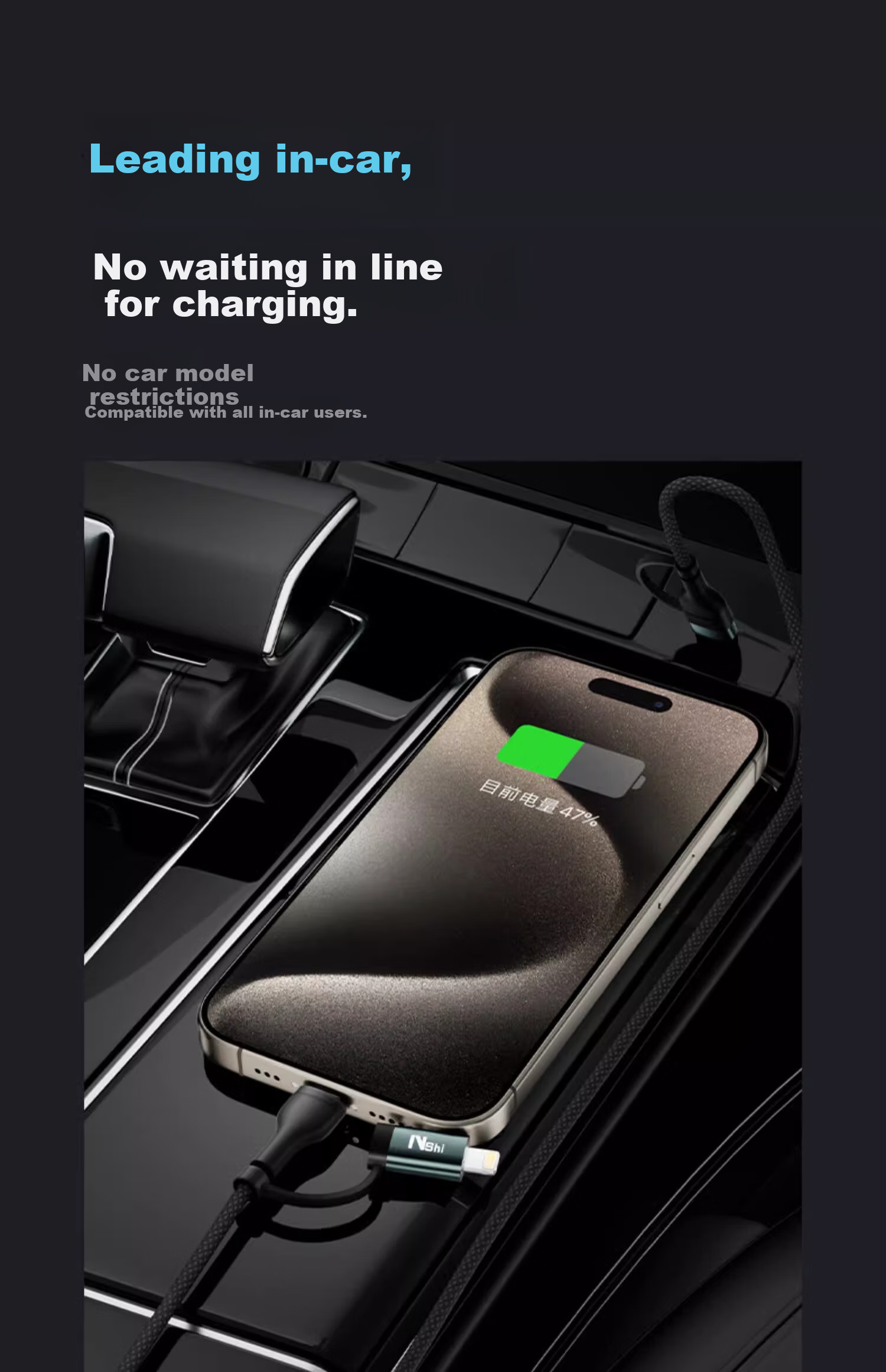 Nengshi Four-In Charging Cable, Type-C Data Cable, PD Dual-Head Fast Charging, Suitable for Apple IPhone, Huawei, Xiaomi IPad/tablet/laptop, 1.5 Meters 22