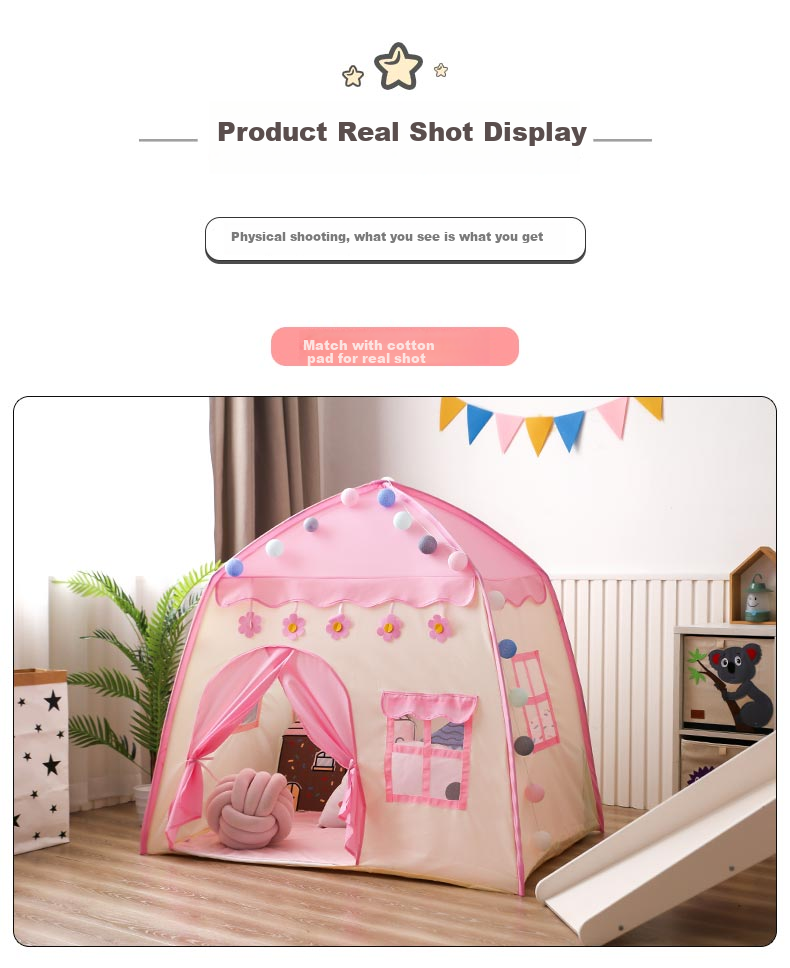 Little Dove Children's Tent Indoor Playhouse/home Princess Castle Toy for Girls, Pink Castle (Mat Not Included) 11