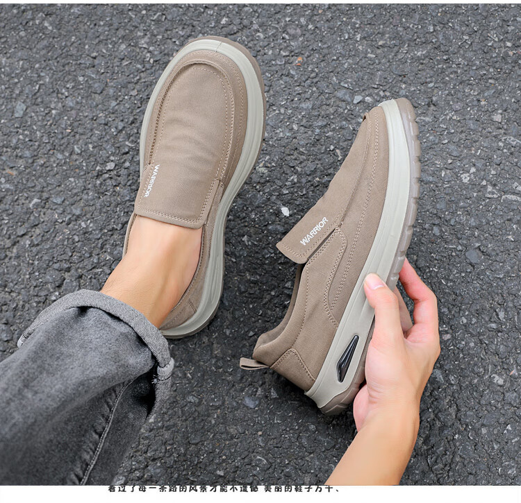Warrior Canvas Shoes Men Casual Soft Sole Running Sports Shoes WXY(JS)-1846 Black Size 40 2
