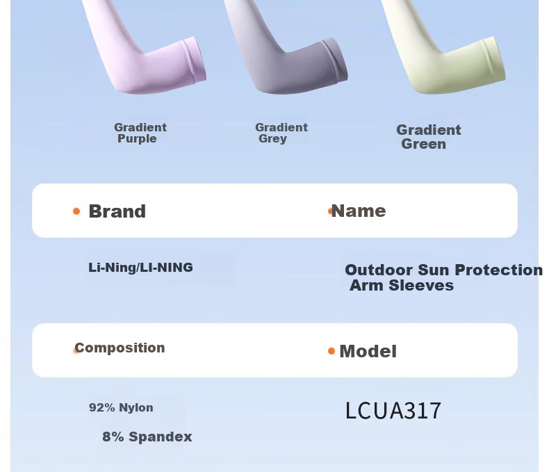 Li-Ning Ice Sleeves for Men And Women, Sun Protection Ice Silk Arm Sleeves, Gradient Men's UV Protection, 2026 New Cycling Arm Guards for Women, Summer 20