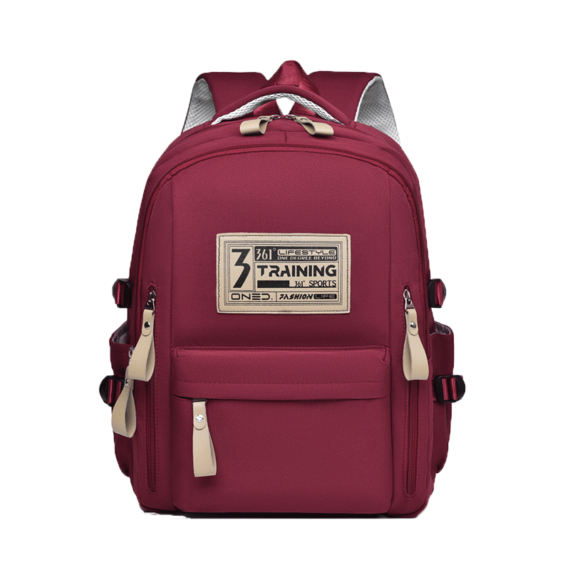 361° Unisex Large Capacity Simple Versatile College Style Backpack Casual Fashion Lightweight Commuter Red