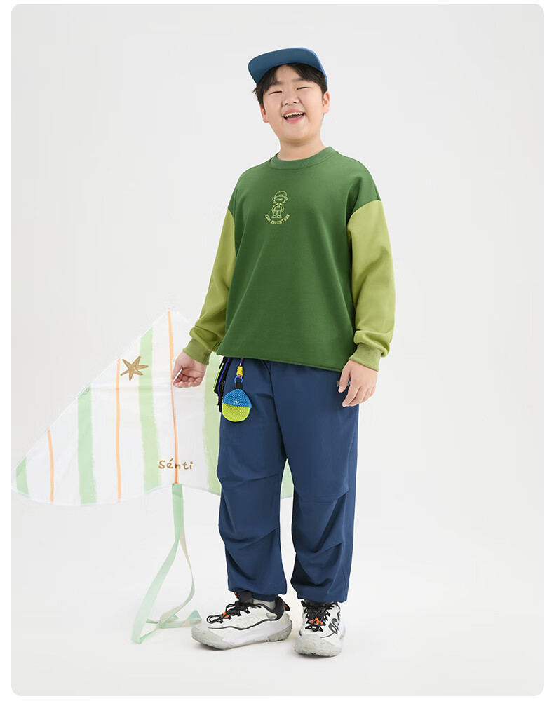 Little Pig Tony Boys' Pullover Sweatshirt Kids' Sports Sweatshirt Spring and Autumn Casual Sweatshirt Youth Skin-Friendly Breathable 2025 New Arrival 8