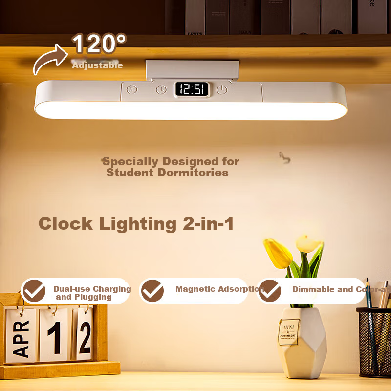 Heart Lock Desk Lamp, Dormitory Student Eye Protection Study Light, Bedroom Bedside Lamp, Rechargeable Reading Small Table Lamp, Magnetic Cool Night Light