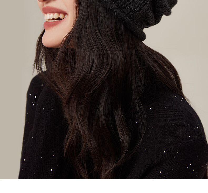 CACUSS Women's Wool Hat, Lightweight Spring And Autumn Knitted Cap, Fashionable Slouchy Hat, Face-Slimming Knitted Beanie for Women, Beige 6