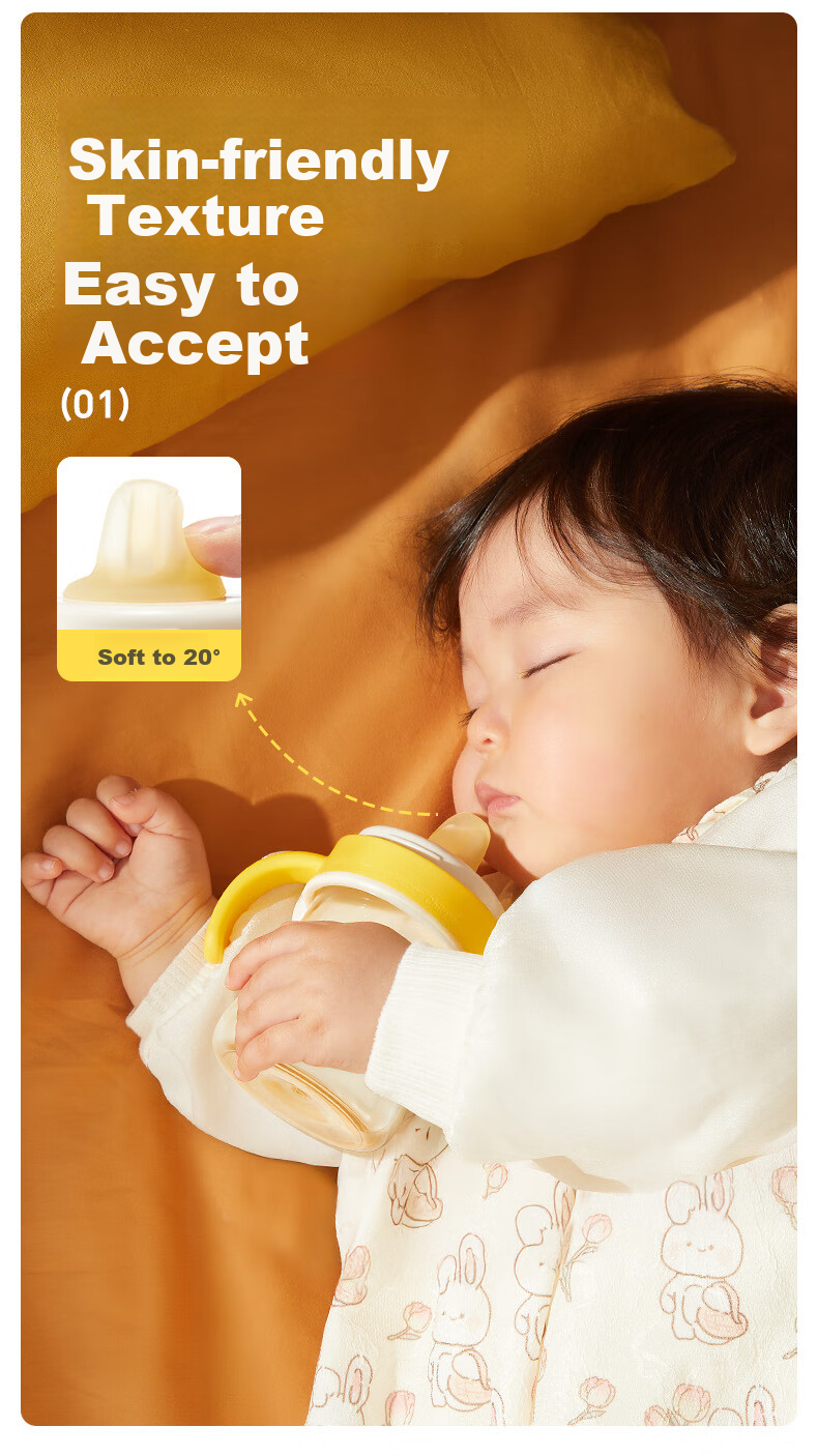 Huangchong Good Suction Learning Cup for Babies over One Year Old with Straw, Milk Bottle, Anti-Choking Direct Drinking Cup, 330ml 4
