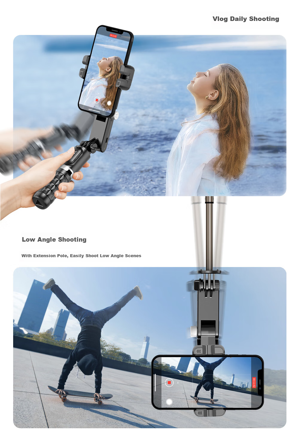 Selfieshow C16 Upgraded Mobile Phone Stabilizer Handheld Gimbal Full-Automatic 360-Degree Rotation Tracking Live Streaming Short Video Vlog Travel Selfie Stick 7