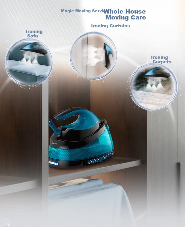 PHILIPS Handheld Booster Steam Iron, Home Garment Steamer, Non-Destructive Ironing Machine, 110g/min, 1.5L Capacity, Smart Temperature Control, GC7846/88 13