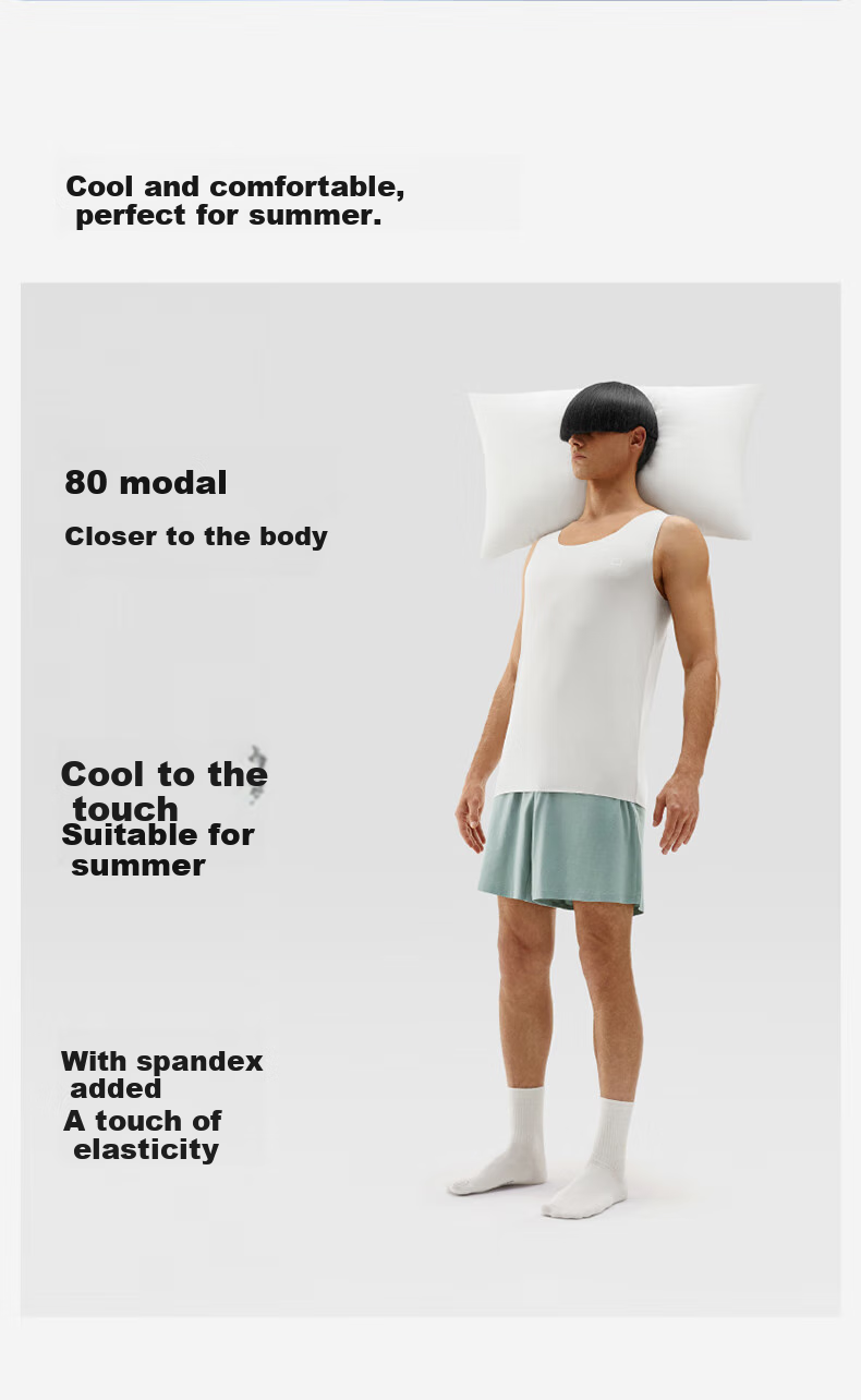 Bananain Sisi 508S Men's Modal Form-Fitting Tank Top, Silk-Like Cool Sensation Sleeveless Undershirt, Summer Sleepwear Loungewear 7