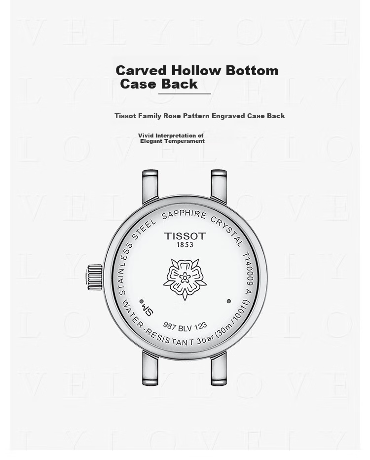 TISSOT Watch, Little Beauty Series Women's Watch, Swiss Quartz Ladies Leather Strap Wristwatch, Fashionable Timepiece, Birthday Gift 7