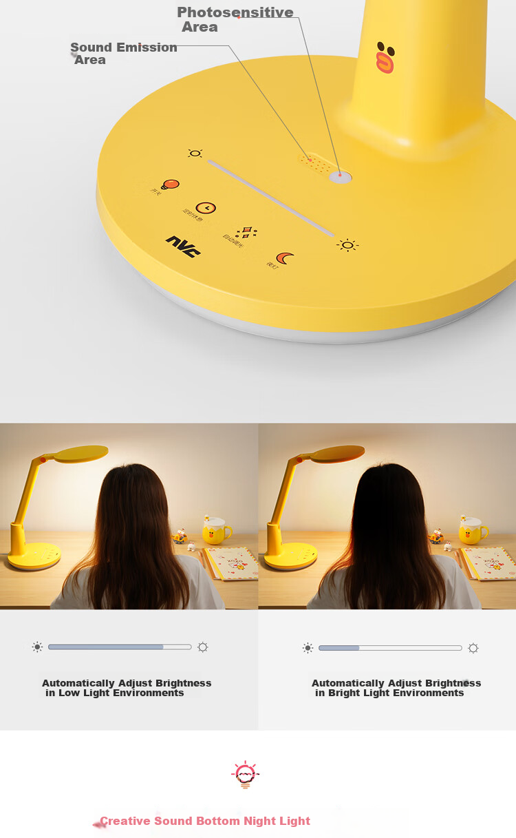 NVC Eye Protection Children's Reading Home Full Spectrum Eye Protection Student Study Work Desk Reading Writing Seating Sensor Desk Lamp 7