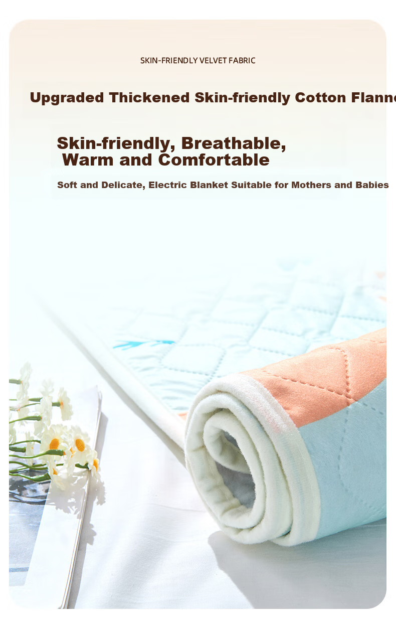 Royalstar [High Temperature Power-Off] Double-Person Dual-Control Anti-Mite Timed Skin-Friendly Velvet Electric Heating Blanket Mattress Pad 1.8*1.5 Meters 6