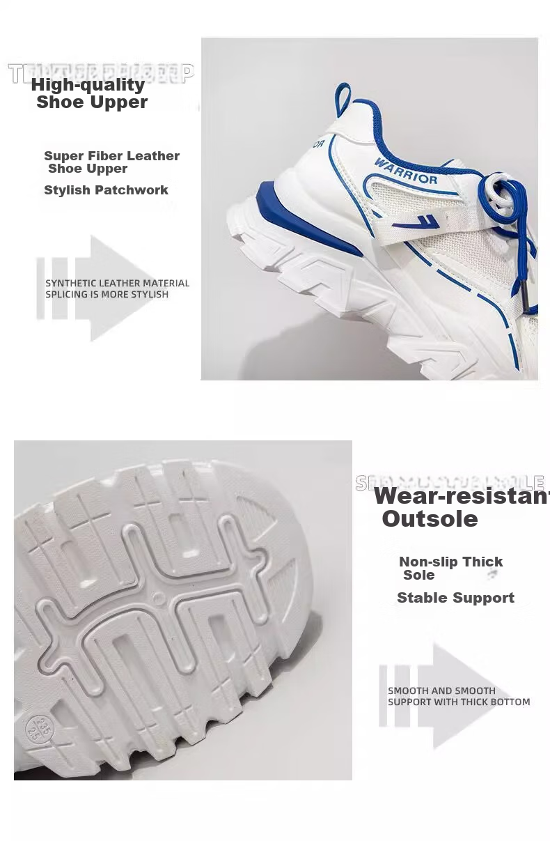 Huili Women's New Dad Shoes, Height-Increasing Breathable Casual Sneakers for Women, 4450Z White/blue, Size 35 2