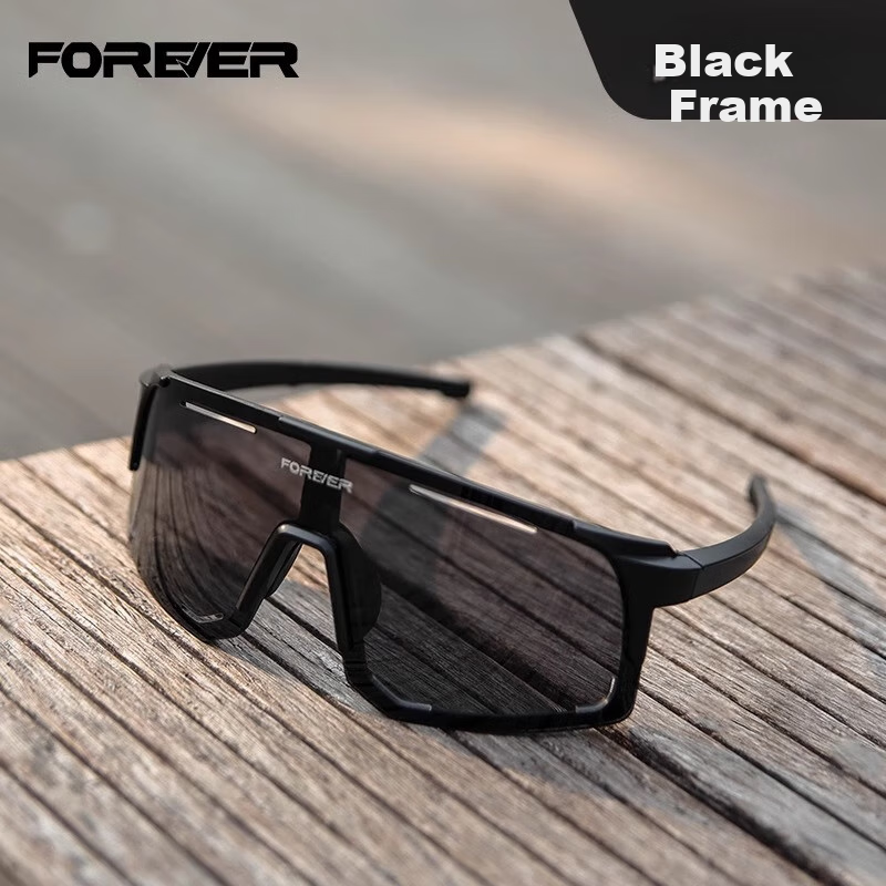 Yongjiu Cycling Glasses, Colorful Bicycle Goggles, Windproof Riding Professional Running Mountain Bike Road Protective Eyewear, Black And Gray Film
