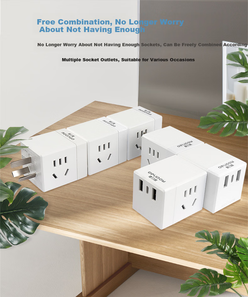 Delipow Power Strip, One-To Multifunctional Socket, USB Charger/wireless Socket Adapter/travel Converter Plug, 1-To Adapter [White] 5