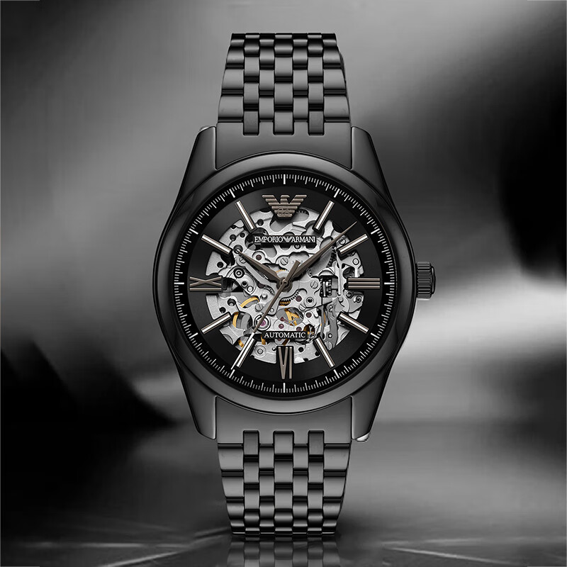 EMPORIO ARMANI Men's Watch Trendy Luminous Steel Skeleton Mechanical AR60093 Birthday Gift for Boyfriend