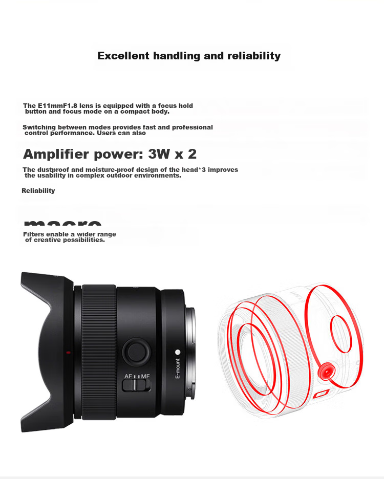 SONY E 11mm F1.8 Ultra-Wide Prime Lens, Compact And Portable, for Vlog Recording And Creative Capture, SEL11F18 11