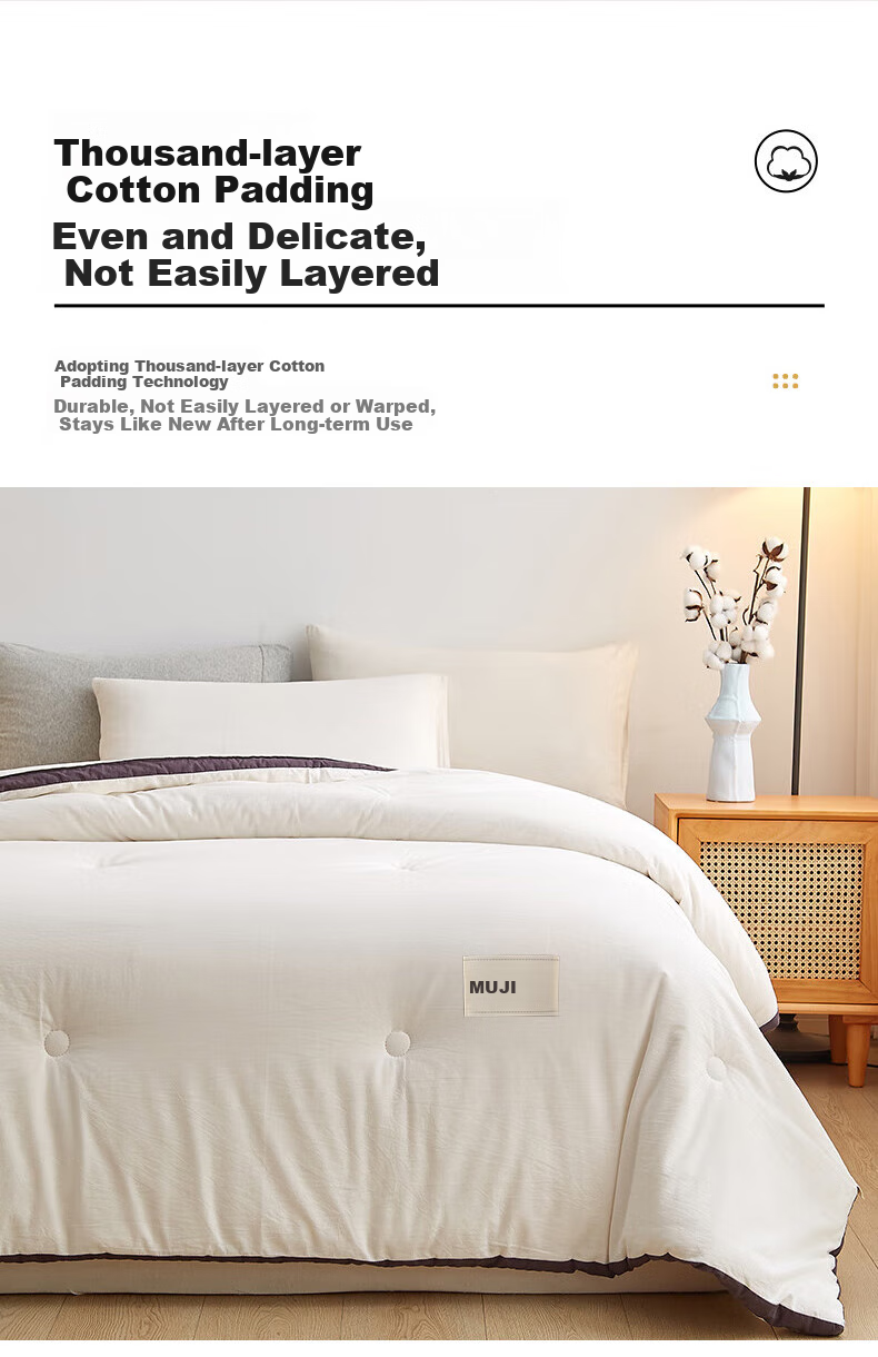 MUJI Class A 100% Cotton Wrinkled Gauze Summer Quilt Air Conditioning All-Season Quilt 200x230cm 4 Jin 9