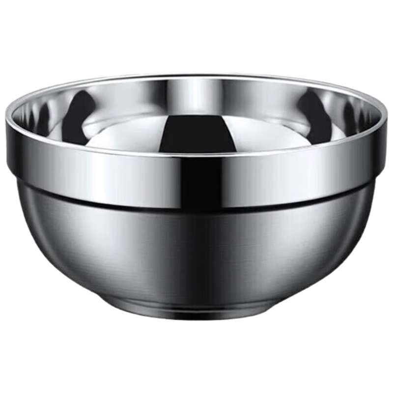 Caitang Smart 304 Stainless Steel Double-Layer Insulated Anti-Scald Soup Bowl for School Canteen Platinum Bowl 11.5cm Jingcang