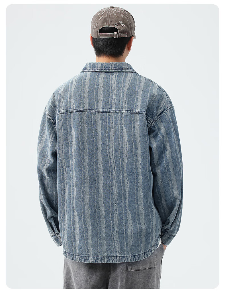 Pierre Cardin Men's Winter Denim Vintage Washed Retro High Street Workwear Casual Loose Jacket Blue 2XL 6