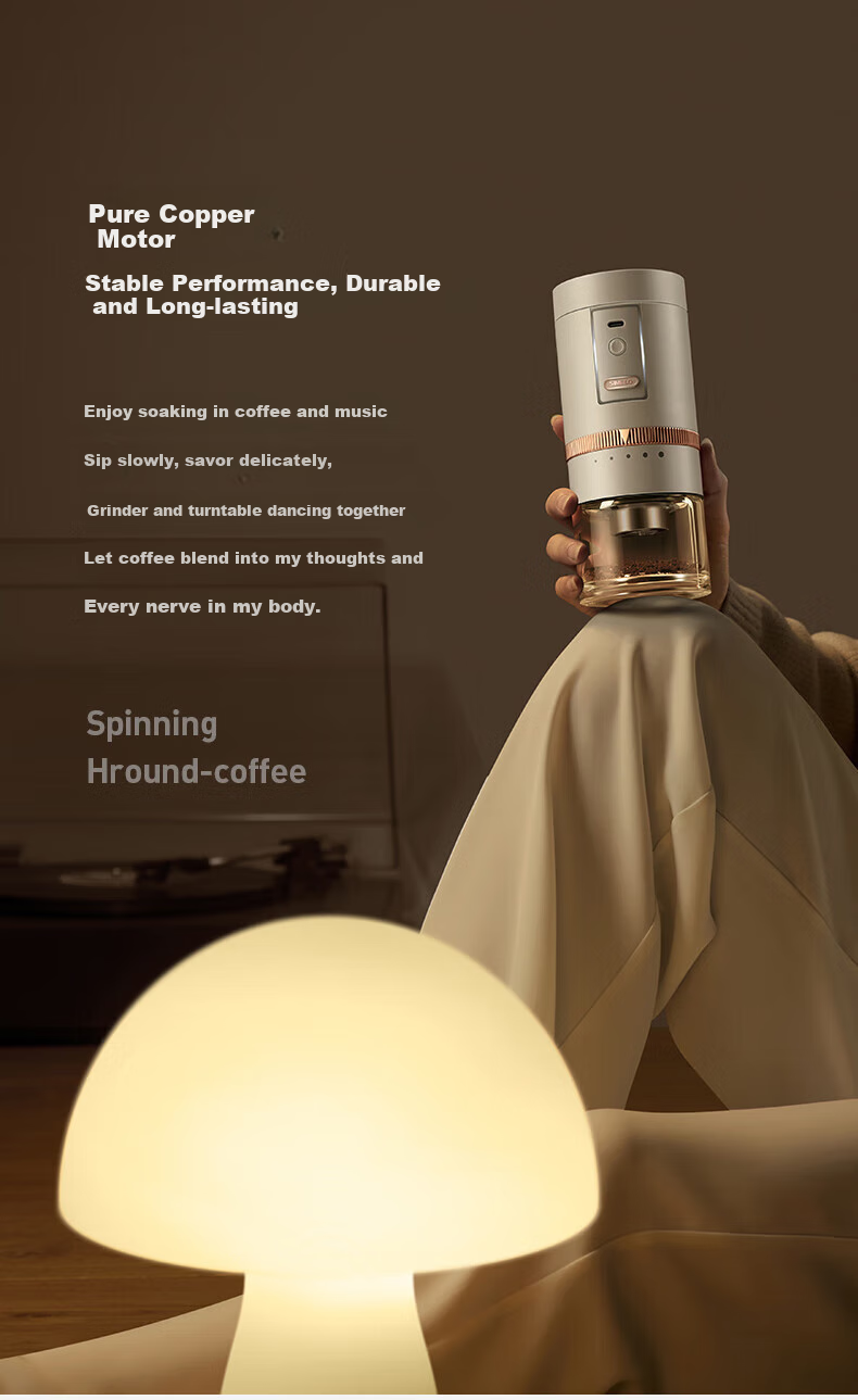 SIMELO Electric Coffee Grinder, Portable Outdoor And Home Automatic Coffee Bean Grinder, Birthday Gift 2