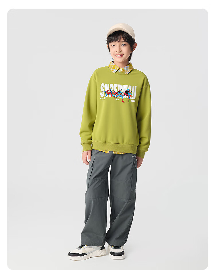 BALABALA DC Superman BalaOne Boys' Fleece Lined Sweatshirt Kids Winter 2025 Top 208425121102 9