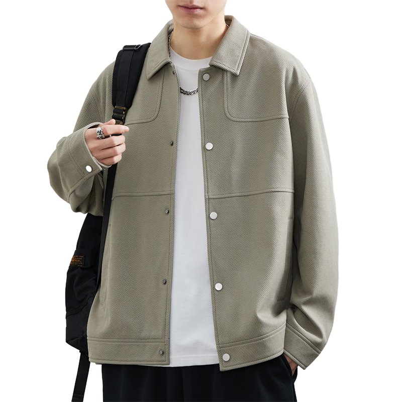 JEEP SPIRIT Men's Jacket Casual High-end Stand Collar Autumn Winter Black XL