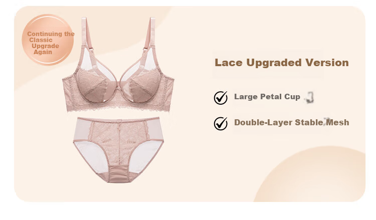 Ordifen 26 New Style Bra, Minimizing for Large Breasts, Full Coverage, Ultra-Thin, Low-Collar, Brassiere Set, Plus Size Women's Bra XB3314 3