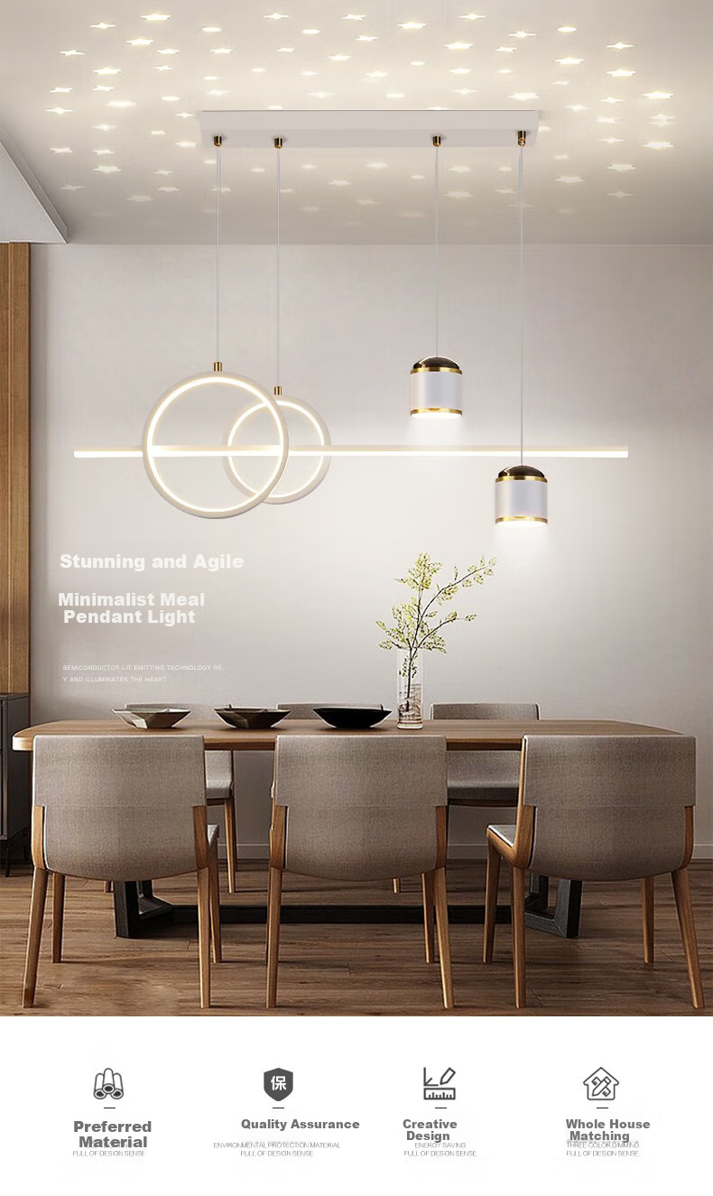 MICOE Full Spectrum Restaurant Pendant Light, LED Moon Creative Simple Nordic Cream Style Zhongshan Lighting Fixture 1