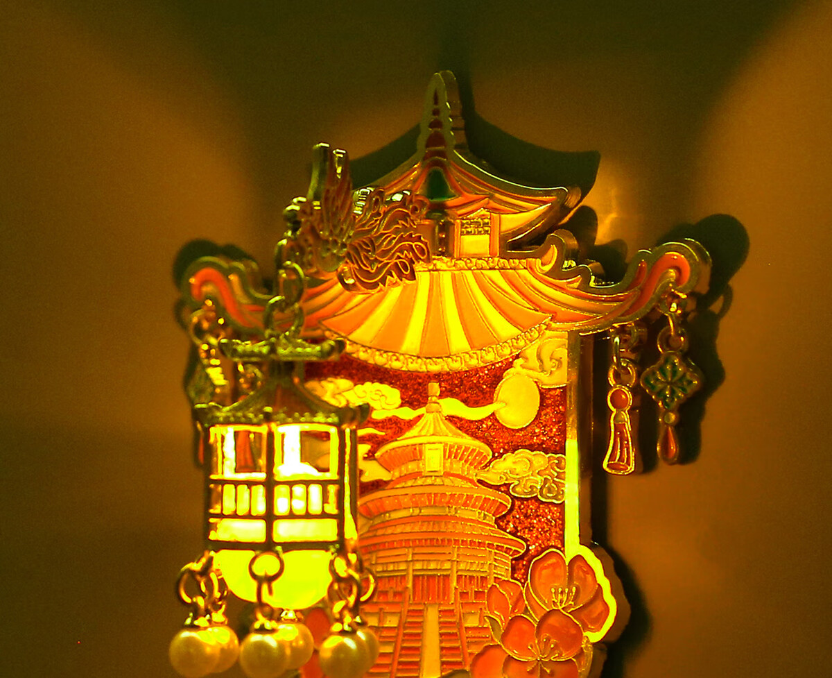 Xiao Diao Craftsman Beijing Palace Museum Cultural Creative Temple of Heaven Lantern Refrigerator Magnet Luminous Magnetic Sticker Hubei Provincial Museum Travel Souvenir Graduation Gift Birthday Bles 1