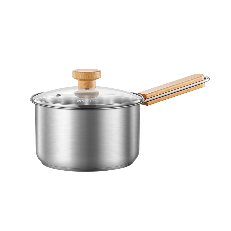 Bear Milk Pot, 304 Stainless Steel Baby Food Pot, Small Milk Pot, Thickened Noodle Pot, 18cm, JG096-P02