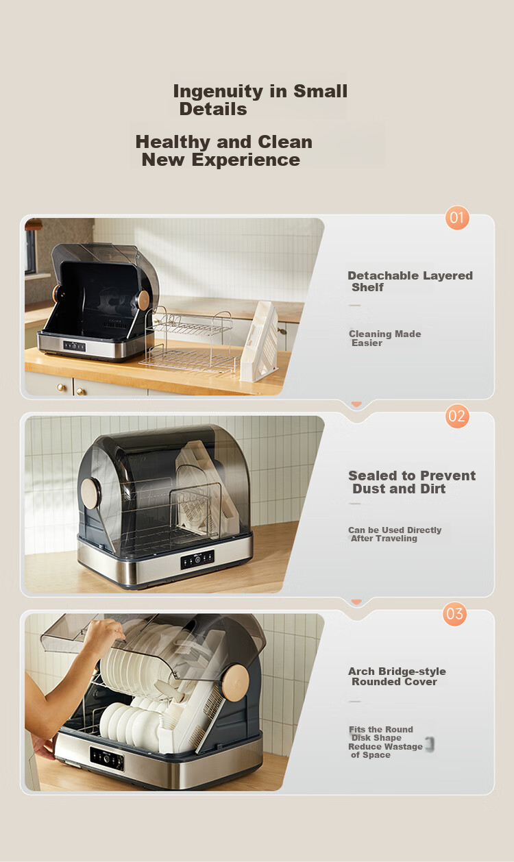Bear Multi-Functional Disinfection Cabinet, Countertop Home Kitchen Dish And Chopstick Rack, Baby Bottle And Teaware Sterilizer, Large Capacity UV Drying Sanitation Cabinet ZTD55-C30B3 22
