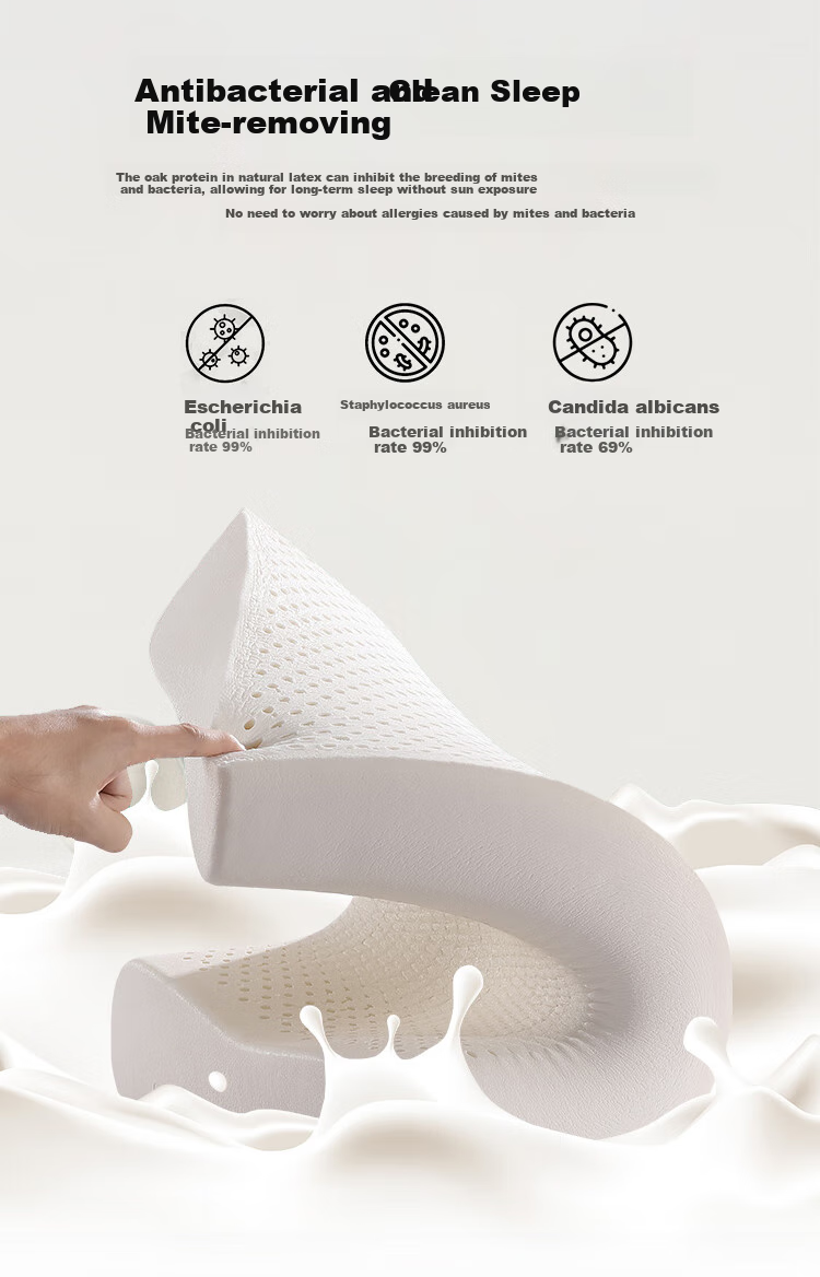 DeRUCCI PUSU Small Size 93% Youth Thai Children Latex Pillow Neck Support Pillow Imported Natural Pillow for Ages 6-12 And 10-15 6
