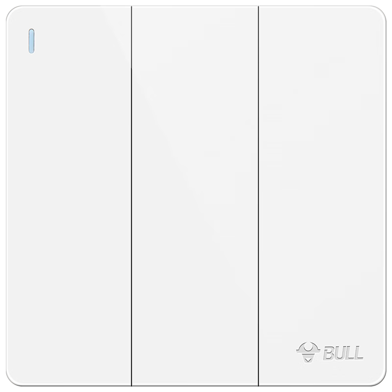 BULL Switch Socket G12 Series Three-Way Double Control Switch 86-Type Large Panel Switch G12K312 Ivory White
