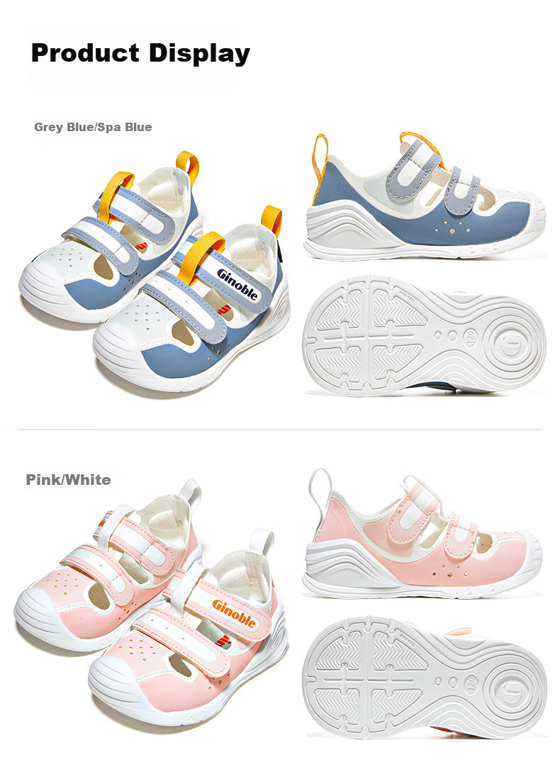 Ginoble Toddler Shoes for 8-18 Months, Sandals for Summer, Breathable Pre-Walking Shoes for Boys And Girls, GB2193 Brow 9