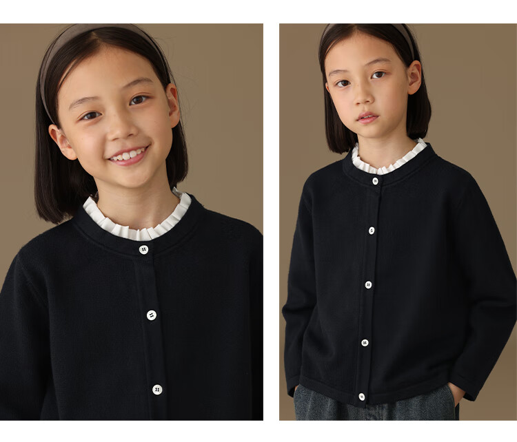 Hacikis Kids Autumn Winter Girls Coat Sweater Casual School Style Children's Knitted Cardigan Big Kids Dark Navy 110 5