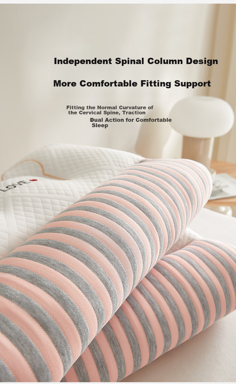Hodo Class A Pillow, Cervical Pillow, Traction Neck Support Pillow, Adult Sleeping Cervical Pillow, Sleep Pillow, 42*65cm, Pink 10