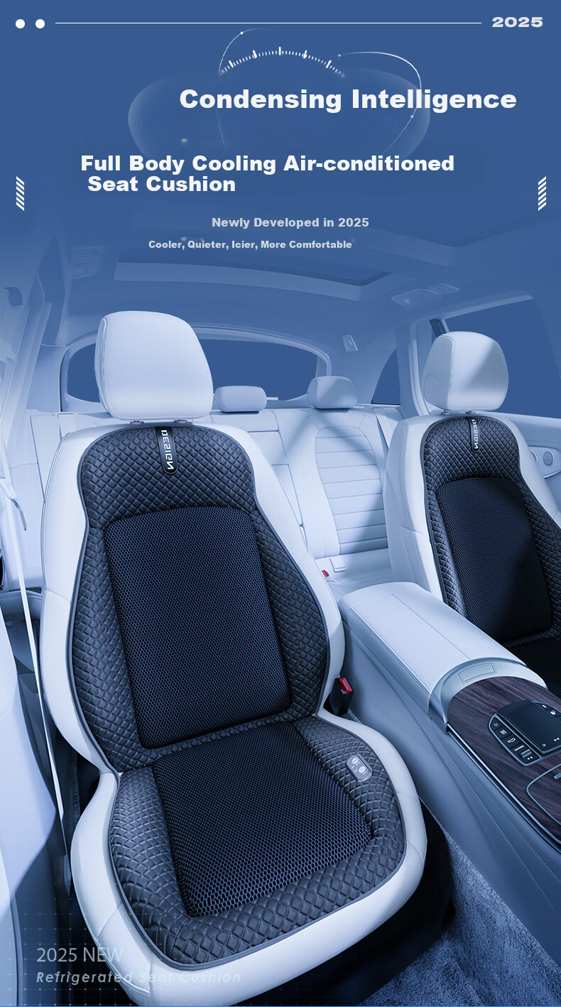 RATHBONE Car Seat Cushion, Ventilated Cooling Fan, Summer Breathable Ice Silk Cool Pad, Temperature-Reducing Seat Cover, Sedan with Fa 6