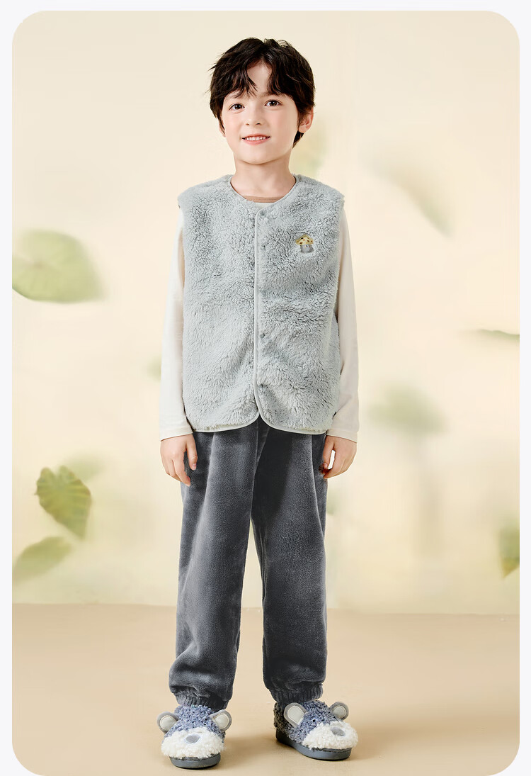 Minibala Antistatic Children's Warm Vest Unisex Baby Autumn Winter Double-Sided Coral Fleece Waistcoat 17