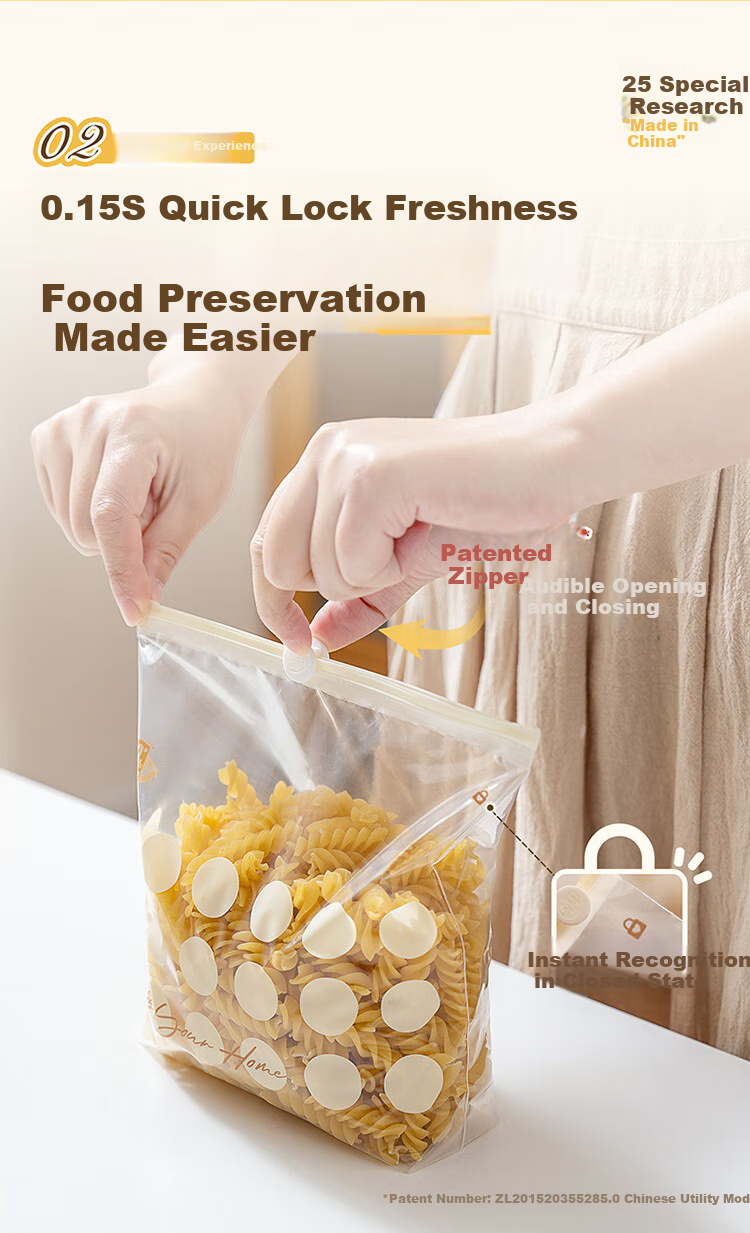 Easy Your Home Food Antibacterial Storage Bags with Zipper, Thickened Refrigerator Organizer Bags, Reusable Portion Bags, Small Size, 20 Pieces 7