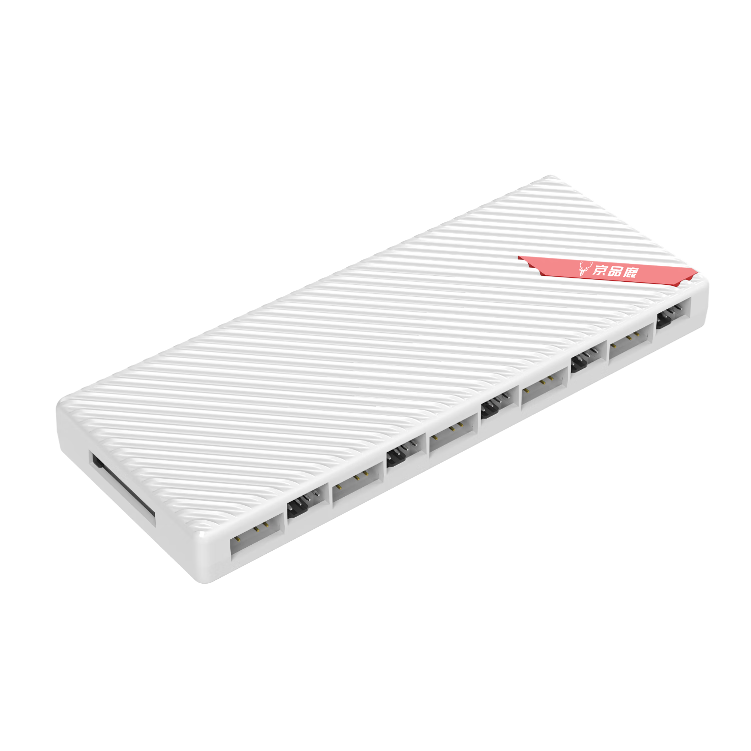 Jingpinlu ARGB Fan Hub, White, Supports 10 Sets of PWM + ARGB Motherboard Sync, 5V Fan Splitter, ARGB Expansion Cable, Computer Case Fan Expansio