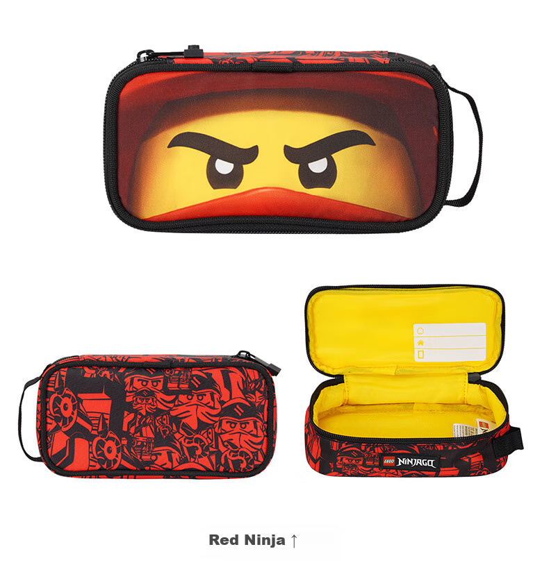 LEGO Stationery Box for Primary And Secondary School Students, Soft Pencil Case with Handle, Multifunctional Simple Design, Black Building Blocks 10052 8