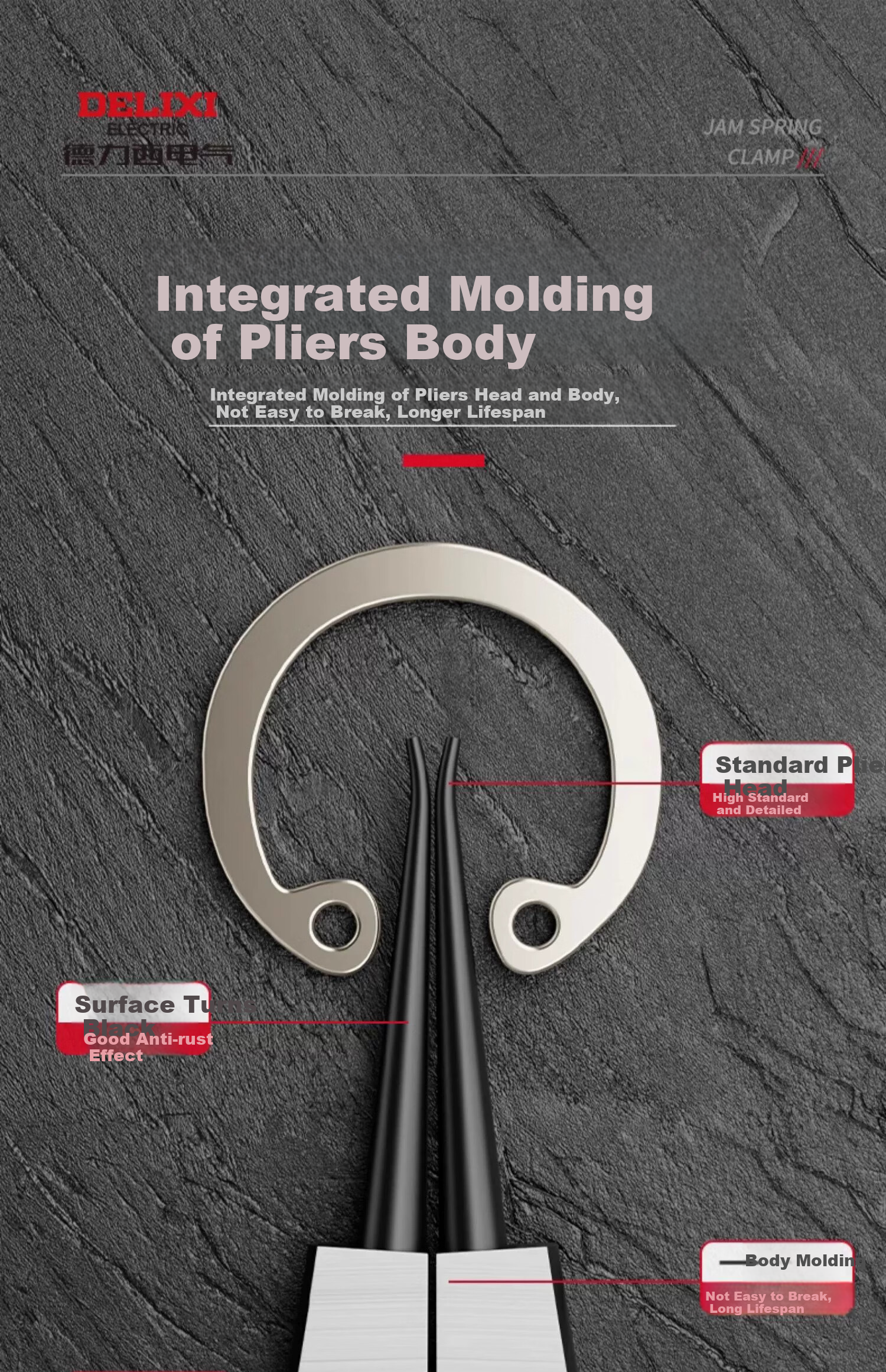 DELIXI Spring Clip Pliers, Dual-Purpose for Internal And External Use, Industrial-Grade, Spring Clip Pliers Set, Spring Pliers, Open Expansion Pliers 10