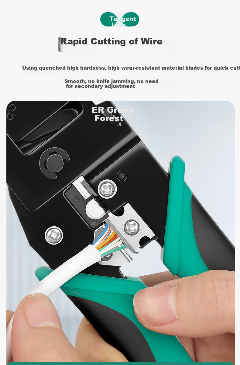 GREENER Ratchet Network Cable Crimper, Network Pliers for 6P/8P RJ45 Connectors, Cat6 Cable Crimping Tool Set 5